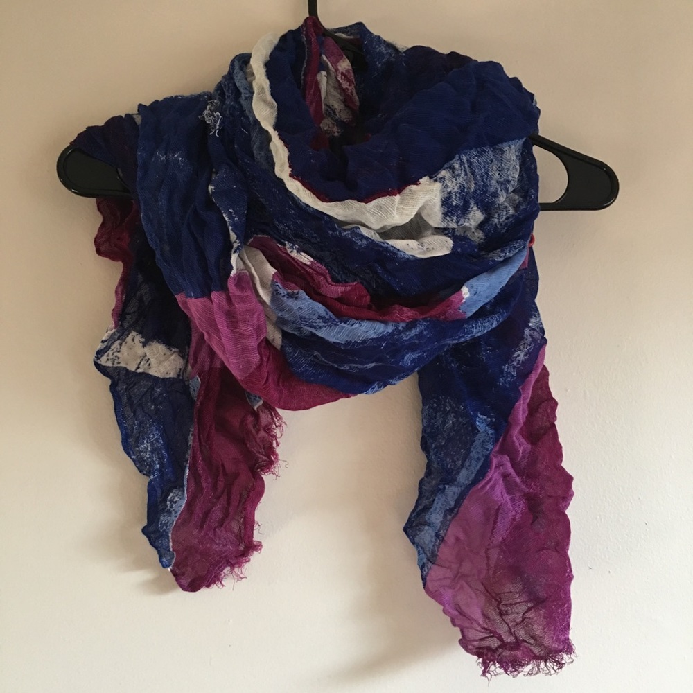 Pink & blue & white scarf